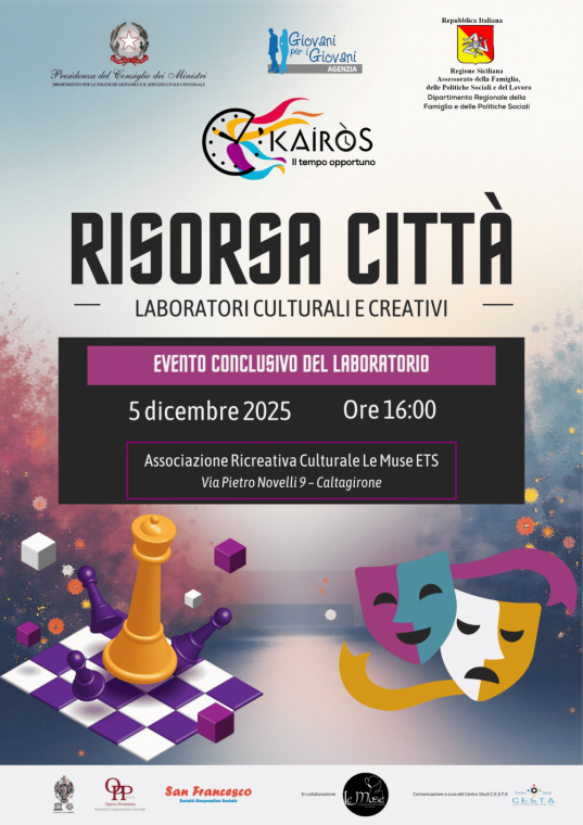 Evento conclusivo del laboratorio “Risorsa Città” – 5 dicembre a Caltagirone